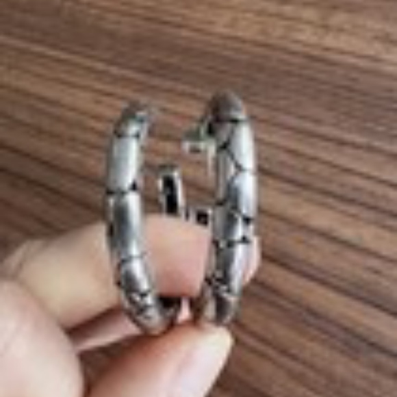 John Hardy Silver Hoop Earrings - Picture 3 of 4